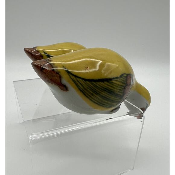 Tonala Mexican Pottery Yellow Duck Shelf Sitter Figurine Set of 2 Made in Mexico - Picture 8 of 9